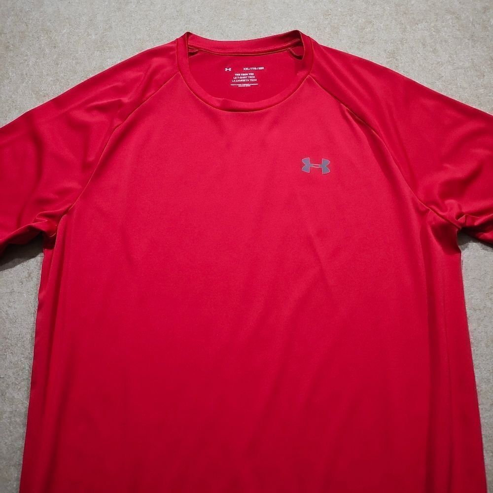 Under Armour The Tech Tee Shirt Red Mens #3